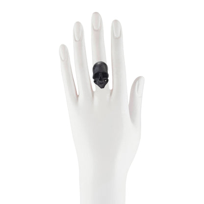 Bronze ring with black ebony skull - Bernard Delettrez | rings