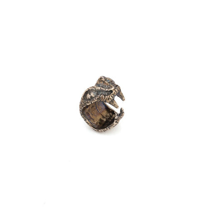 Snake head aged silver ring - Bernard Delettrez | rings