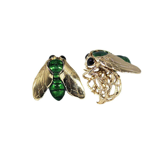 Big fly Bronze ring with enamel - Bernard Delettrez | rings