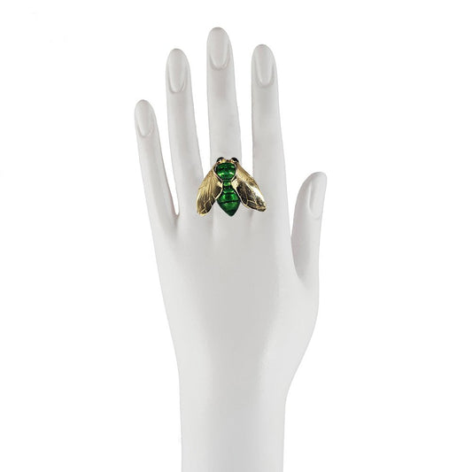 Big fly Bronze ring with enamel - Bernard Delettrez | rings