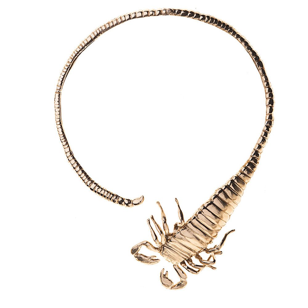 Brass scorpion stiff necklace - Bernard Delettrez | necklaces