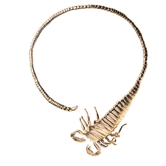Brass scorpion stiff necklace - Bernard Delettrez | necklaces