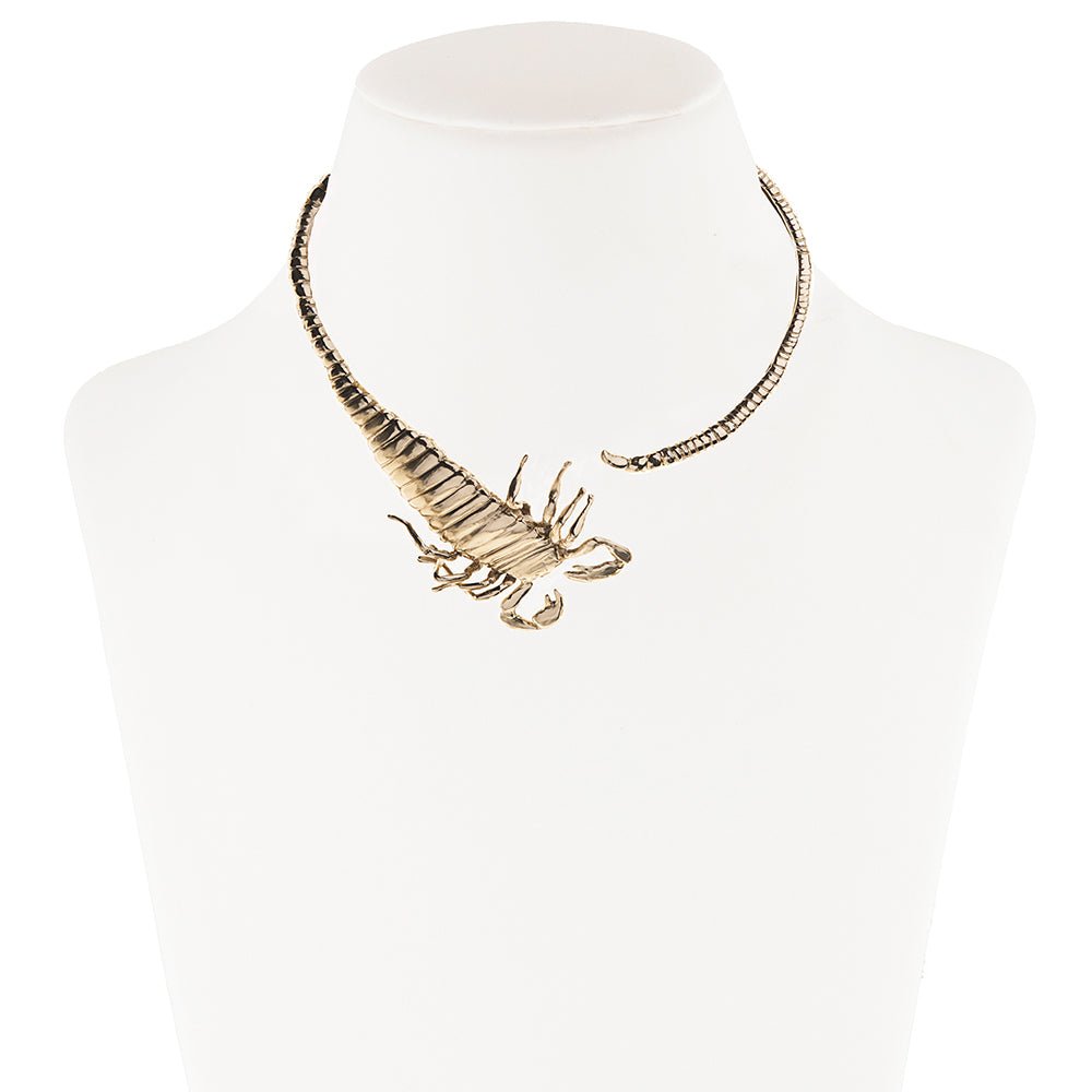 Brass scorpion stiff necklace - Bernard Delettrez | necklaces