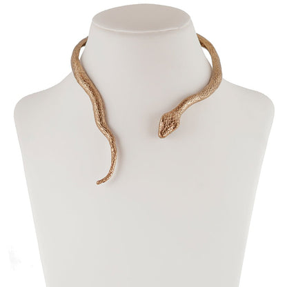 Brass snake stiff necklace - Bernard Delettrez | necklaces