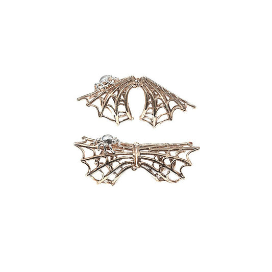 Bronze articulated web ring with silver spider - Bernard Delettrez | rings