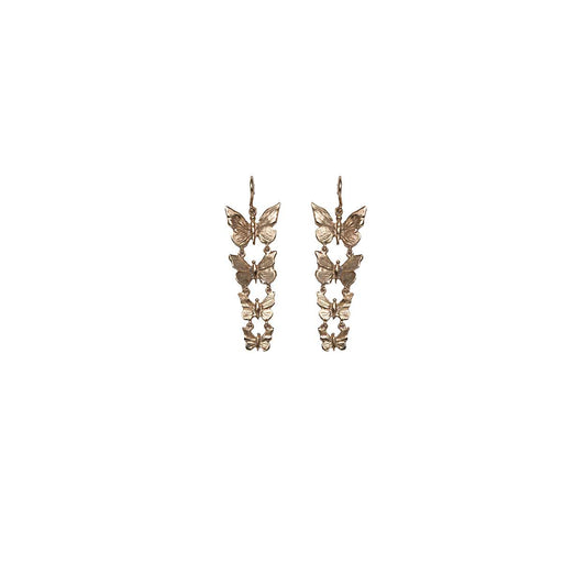 Bronze earrings with 4 butterflies - Bernard Delettrez | earrings