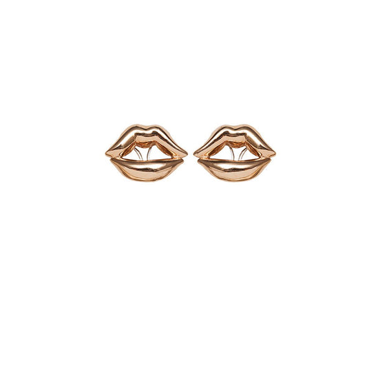 Bronze mouth earrings - Bernard Delettrez | earrings