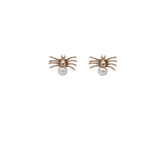 Bronze spider earrings with pearl - Bernard Delettrez | earrings