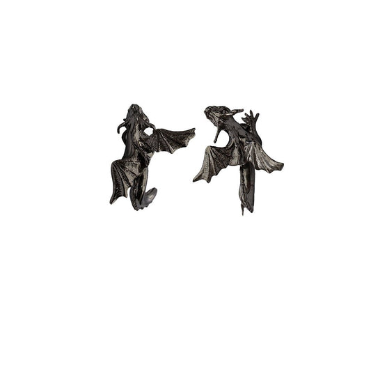 Flying dragon black bronze earrings - Bernard Delettrez | earrings