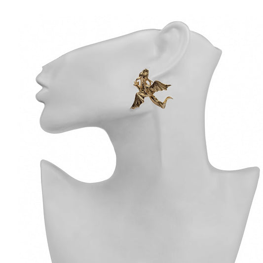 Flying dragon bronze earrings - Bernard Delettrez | earrings