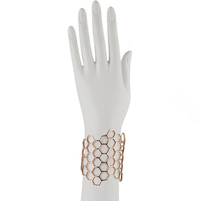 Honey comb bronze cuff bracelet - Bernard Delettrez |