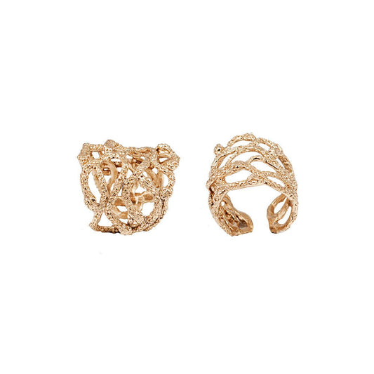 Multi snakes flat bronze ring - Bernard Delettrez |