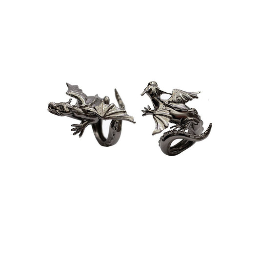 Rampant dragon black bronze ring - Bernard Delettrez | rings