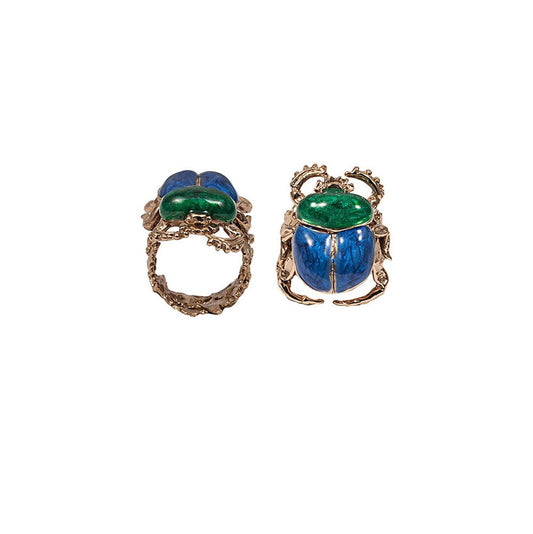 Scarab ring with enamel - Bernard Delettrez | rings