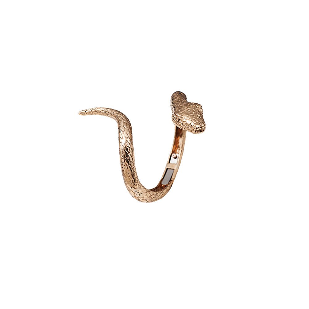 Short snake bronze cuff bracelet - Bernard Delettrez | bracelets