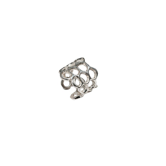 Silver honey comb ring - Bernard Delettrez |