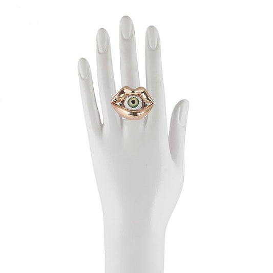 Silver mouth ring with eye - Bernard Delettrez |