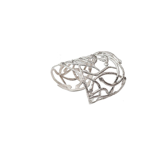 Silver multi snakes flat cuff bracelet - Bernard Delettrez | bracelets