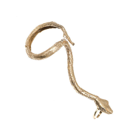 Snake bracelet with ring - Bernard Delettrez |