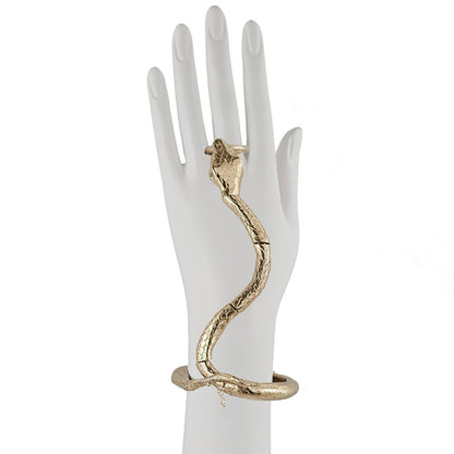 Snake bracelet with ring - Bernard Delettrez |