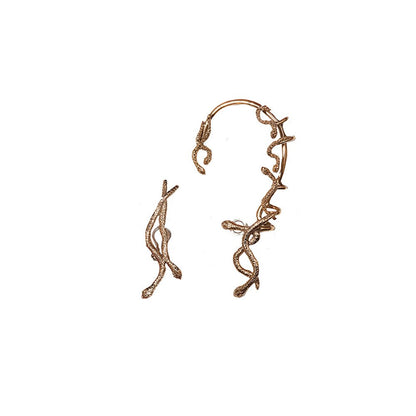 Snakes bronze earcuff + 2 snakes - Bernard Delettrez | earrings